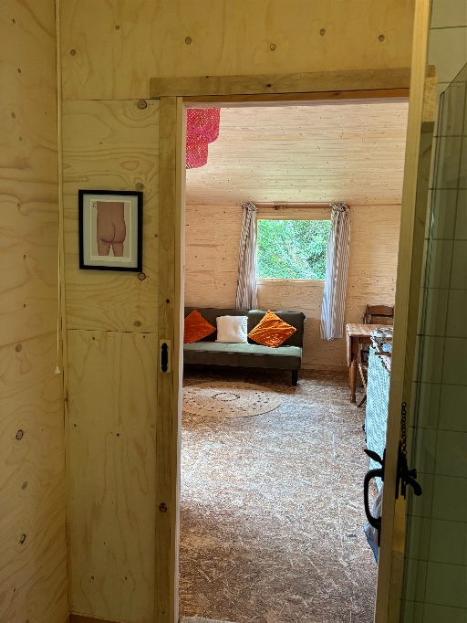 View from the cabin bathroom into the living space